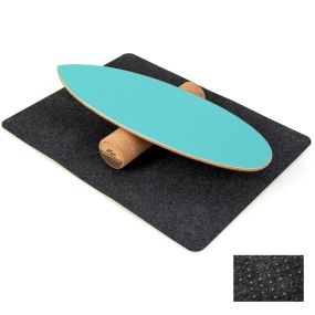 Tabla de equilibrio de madera con rodillo y manta 75 x 25,5 cm azul