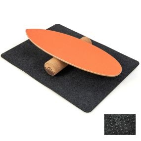 Tabla de equilibrio de madera con rodillo y manta 75 x 25,5 cm naranja