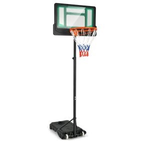 Aro de baloncesto infantil ajustable 132-250 cm resistente a la intemperie verde y negro