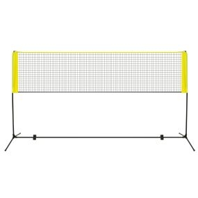 Red de bádminton portátil ajustable en altura con postes y bolsa de transporte 310 cm amarillo