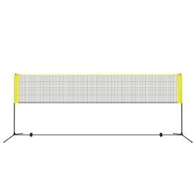 Red de bádminton portátil ajustable en altura con postes y bolsa de transporte 420 cm amarillo