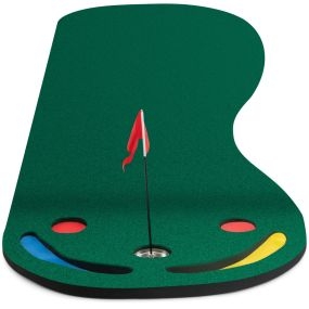 Juego de entrenamiento de golf con 3 tazas de putt y bandera para práctica en hogar u oficina 300 x 96 cm