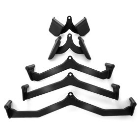 Juego de 5 accesorios de tracción LAT con barra en V para gimnasio, negro