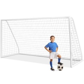 Portería de fútbol portátil para niños con estructura de PVC y red 365 x 120 x 182 cm