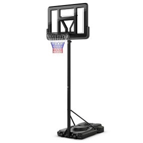 Aro de baloncesto ajustable 232-305 cm con ruedas y tablero irrompible para adultos
