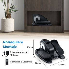 Máquina elíptica bajo escritorio eléctrica para sentados silenciosa portátil con control remoto negro