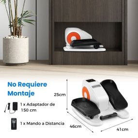 Máquina elíptica bajo escritorio eléctrica para sentados, silenciosa, portátil, con control remoto, blanca