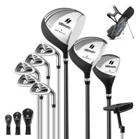 Set de 9 palos de golf con bolsa de transporte para hombres, gris