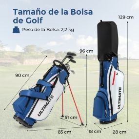 Juego de palos de golf para hombres zurdos con bolsa, soporte, driver, fairway, híbrido, hierros y putter azul