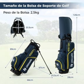 Juego completo de palos de golf para hombre portátil con bolsa soporte driver madera híbrido hierros putter amarillo