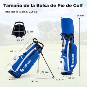 Juego completo de palos de golf para hombre con bolsa de soporte, driver 460CC, madera 3, híbrido, hierros 5-9, P, S y putter azul