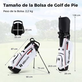 Juego completo de palos de golf para mujer con bolsa soporte, driver 460CC, madera 3, híbrido, hierros 5-9, P, S y putter rojo