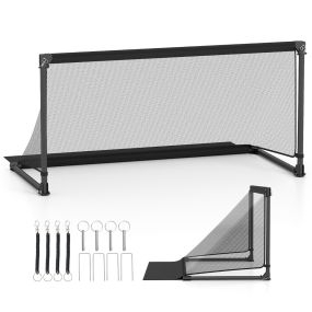Portería de fútbol infantil portátil de metal plegable con estacas 150 x 71 x 76 cm