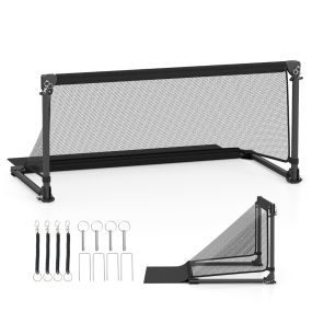 Portería de fútbol infantil portátil de metal plegable con estacas 100 x 50 x 47 cm