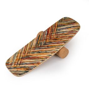 Tabla de equilibrio de madera con rodillo de corcho estabilizado contrachapada 11 capas 79 cm multicolor