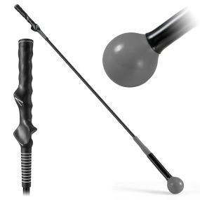 Palo de práctica de golf con cabeza pesada para swing, agarre, ritmo, flexibilidad y equilibrio negro