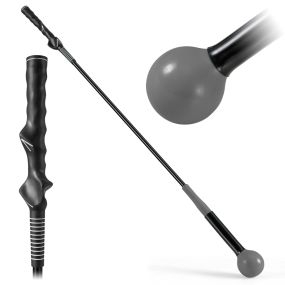 Palo de práctica de golf con cabeza pesada para entrenamiento de swing negro