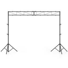 Soporte de iluminación DJ de metal, altura ajustable, 2 trípodes plegables, 12 puntos de montaje