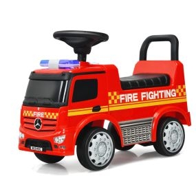 Coche de bomberos para niños Mercedes Benz con espacio escondido y volante rojo