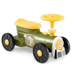 Correpasillos coche deslizante con volante y botón de silbato, verde, 19-36 meses