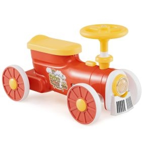Correpasillos coche deslizante con volante y botón de silbato, naranja, 19-36 meses