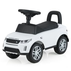 Coche de empuje para niños 12-36 meses, juguete deslizante con bocina, sonidos y almacenaje blanco