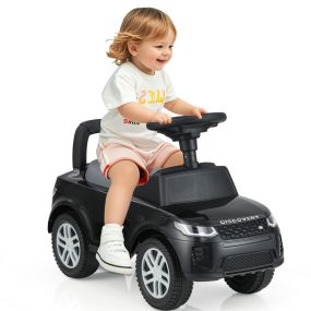 Coche de empuje para niños 12-36 meses con bocina, sonidos y almacenaje, negro