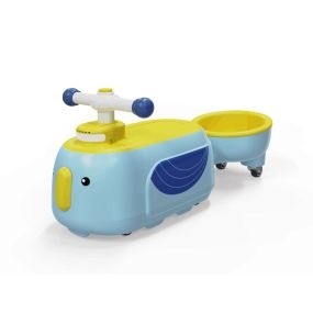 Coche correpasillo para niños con remolque, luz, música, almacenamiento y ruedas suaves, azul 71 x 24 x 31 cm