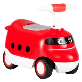 Coche de empuje para niños con bocina y almacenamiento bajo el asiento rojo