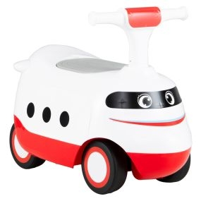Coche de empuje para niños pequeños con bocina y almacenamiento bajo el asiento, blanco
