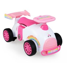 Coche deslizante infantil unicornio con música, almacenamiento bajo asiento y ruedas universales 19-36 meses