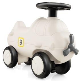 Coche de juguete infantil 4 ruedas cerradas hélice y volante 65 x 23 x 47 cm blanco