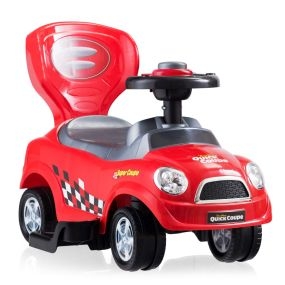 Juguete de coche de empuje infantil 3 en 1 rojo con barandillas desmontables y almacenamiento oculto