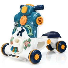 Caminador 3 en 1 para niños 6-36 meses con luces y música azul 46 x 46 x 46 cm