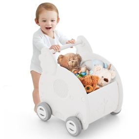Carrito de juguete de 4 ruedas con forma de elefante para niños 3+ años 45 x 41 x 50 cm blanco