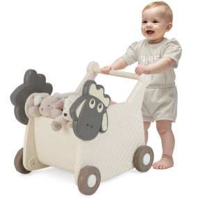 Andador para bebés 3+ años en forma de oveja con 4 ruedas 57 x 43 x 49 cm blanco