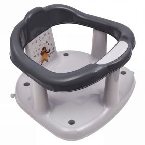 Asiento de Bañera Bebé Diseño de Caballo Antideslizante Fácil de Limpiar Resistente al Agua Soporta 13 kg 7-16 Meses 34 x 33 x 24 cm Gris
