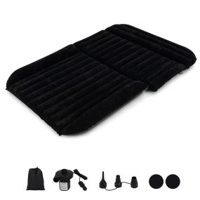Colchón Inflable para Auto Colchón de Aire para SUV Flocado con Bomba 3 Boquillas y Bolsa de Transporte 190 x 130 cm Negro