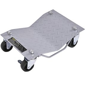 Juego de 4 Plataformas Rodantes Capacidad 2720 KG Plataformas de Acero con Ruedas Bloqueables para Mover Coches Camiones Tractores