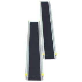 Rampas Telescópicas para Silla de Ruedas con Longitud Ajustable Carga Máxima Hasta 270 kg para Escalones de Hotel Metro Negro