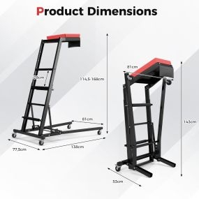 Elevador Lateral Plegable Mecanismo Automotriz con Altura Ajustable de 114,5 a 168 cm y Ángulo de 3 Velocidades Plataforma Acolchada