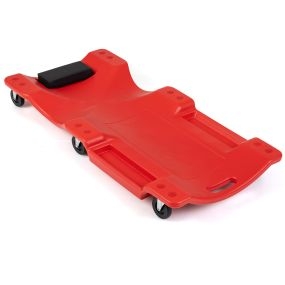 Camilla de Taller Carga 150 kg Modelo Alargado Ruedas 360 Grados Apoyacabeza Grueso Ranuras Herramientas Prácticas 47 x 101 x 11 cm Rojo