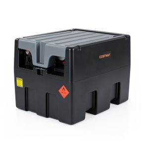 Depósito portátil para diésel con bomba eléctrica 12 V 40 L/min 180 L negro 77,5 x 61,5 x 58 cm