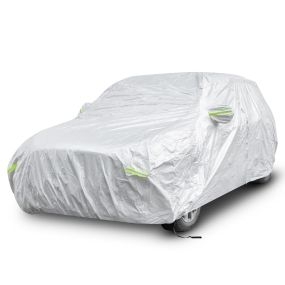 492 cm Funda Coche Exterior con Cremallera Tiras Reflectantes y Bolsa de Almacenamiento Cubierta para Auto Resistente Intemperie