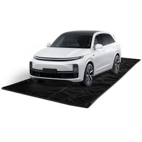 Alfombra de aparcamiento para garaje impermeable ajustable 5,5 x 2,4 m negro
