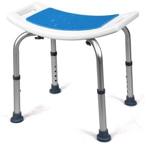 Taburete de ducha ajustable de aluminio 150 kg 51 x 31,5 x 39-51 cm
