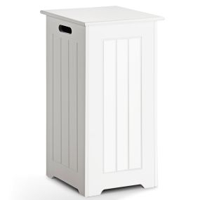 Armario 34 L para lavandería con cesta de ropa sucia con tapa blanco