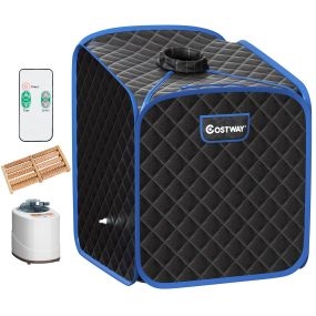 Sauna de vapor portátil plegable 2L con silla 9 niveles de temperatura ajustable negro 83 x 84 x 107 cm