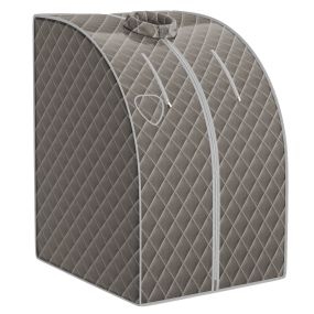 Sauna de vapor portátil 3 L gris con mando, temporizador, temperatura regulable y atomización 78 x 87 x 101 cm