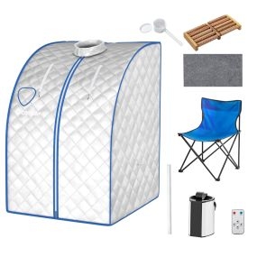 Sauna de vapor portátil 3 L con mando, temporizador, temperatura regulable y atomización plata 78 x 87 x 100 cm